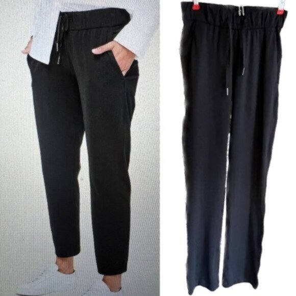 Lululemon  * On The Fly Pant Black Designed for: Office Travel Commute EUC 26” - Picture 1 of 16